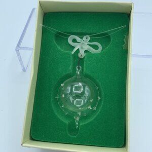 Vintage Blown Glass Christmas Ornament with Frosted Bow – Tomorrows Treasures